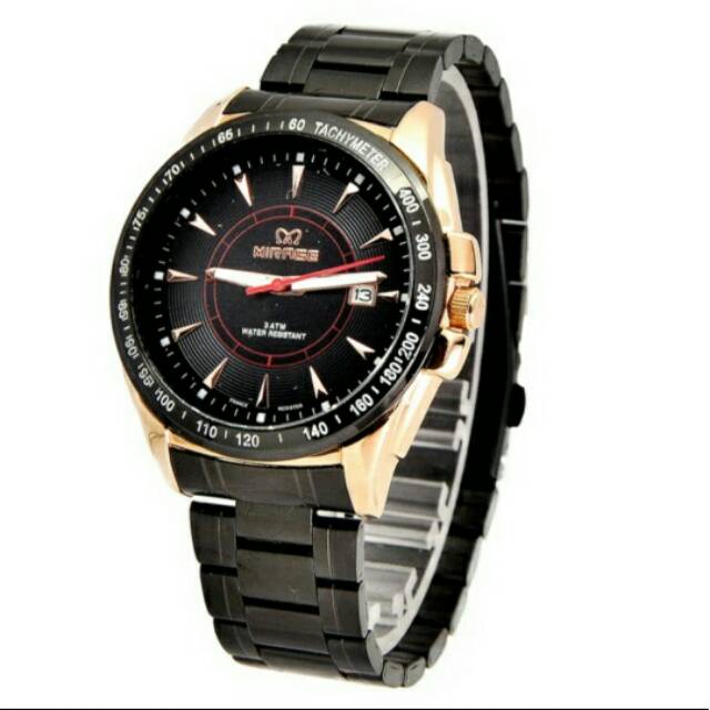 JAM TANGAN PRIA MIRAGE-7614 BLACK ROSE