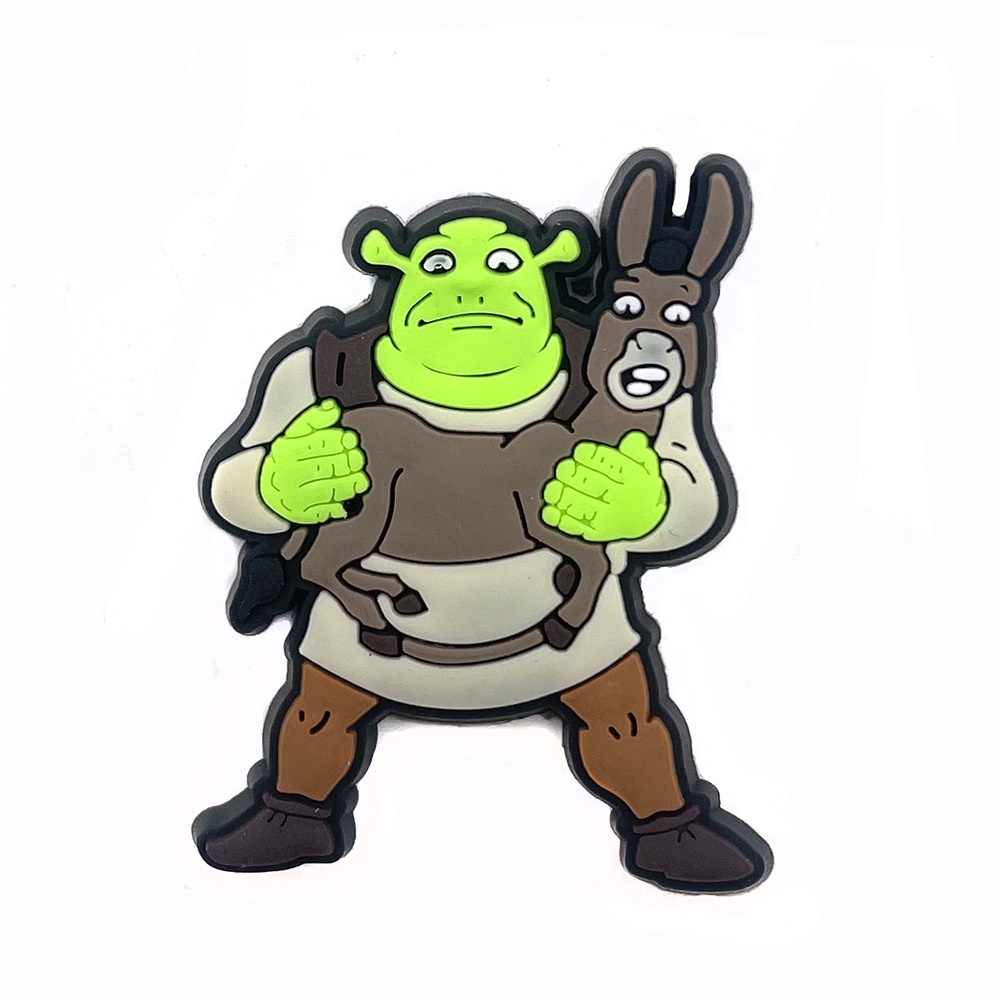 Crocs Jibbitz wanita charms sandal DIY monster hijau Shrek pin Aksesoris pria anak Bahan Untuk Dekorasi Sepatu Hadiah
