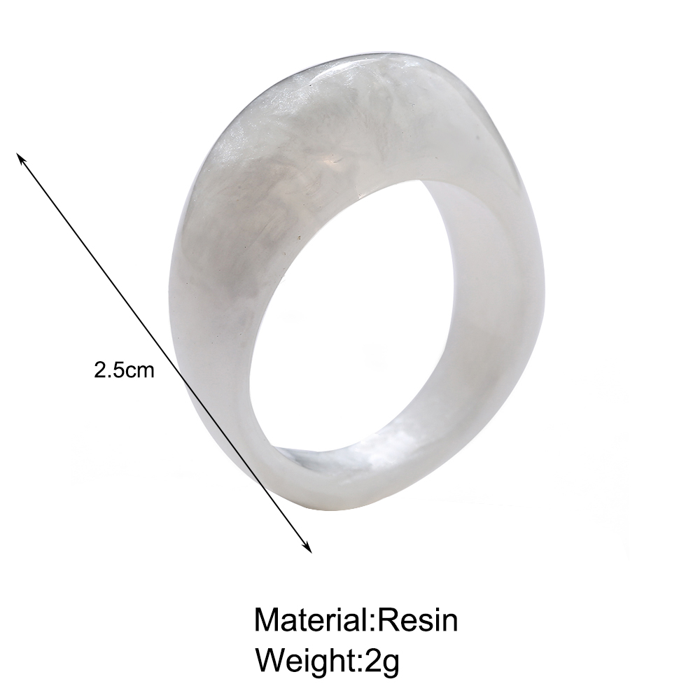 Korean Elegant Transparent Marbling Rings Fashion Retro Geometry Finger Ring Creative Jewelry Accessories Gift