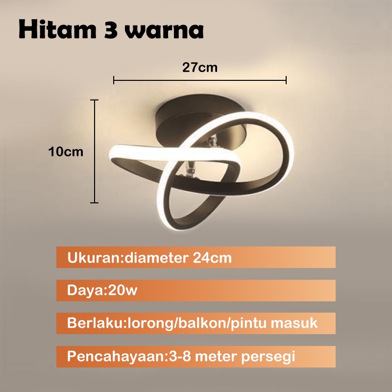 3 Warna 30W Lampu Plafon Lampu Hias Rumah Ruang Tamu Kamar Minimalis Tempat Lampu Plafon LED Ceiling Lamp
