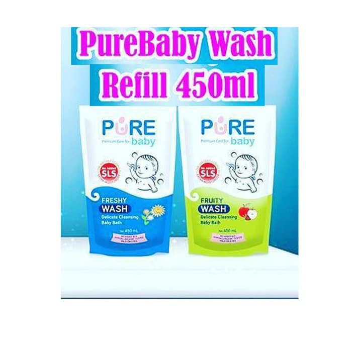 Pure Baby Wash 2in1 Refill 450ML / Sabun+Shampoo