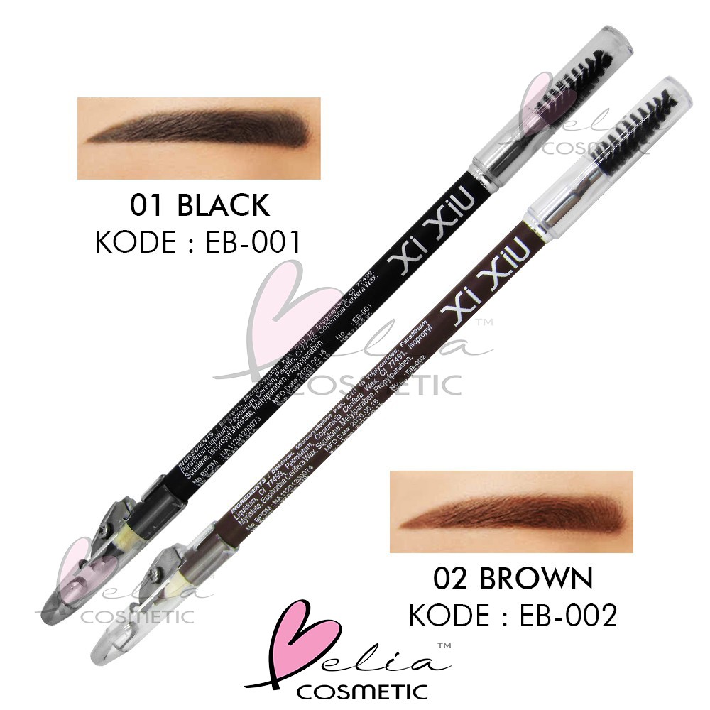 ❤ BELIA ❤ Xi Xiu Eyebrow Pencil Black &amp; Brown BPOM | XIXIU pensil alis 2 in 1 Eye Brow