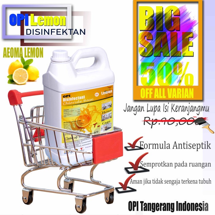 Disinfektan 1Liter &amp; 5 Liter alcohol base dan non alcohol varian  Baru OPI Produk By Oke Sabuny sudah ada izin edar resmi by Oke sabun suplayer