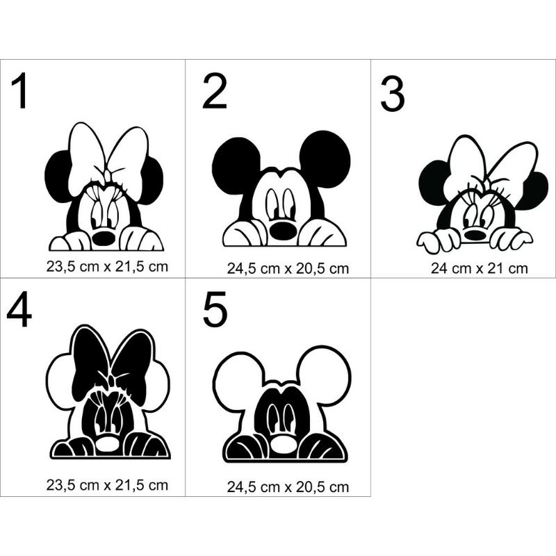 Cutting sticker mobil stiker kaca mobil Mickey mouse