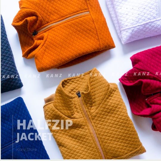 HALFZIP JACKET SWEATSHIRT BASIC PREMIUM | Sweater Basic Polos Diamond Knitt pria wanita