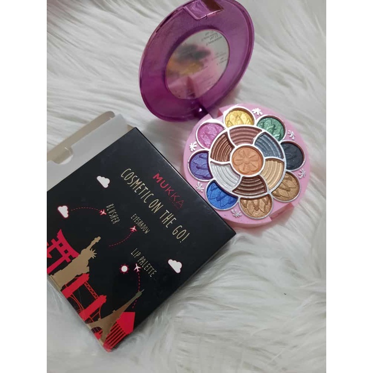 Set Kosmetik Mukka Cosmetic On The Go Eyeshadow Bedak Alis