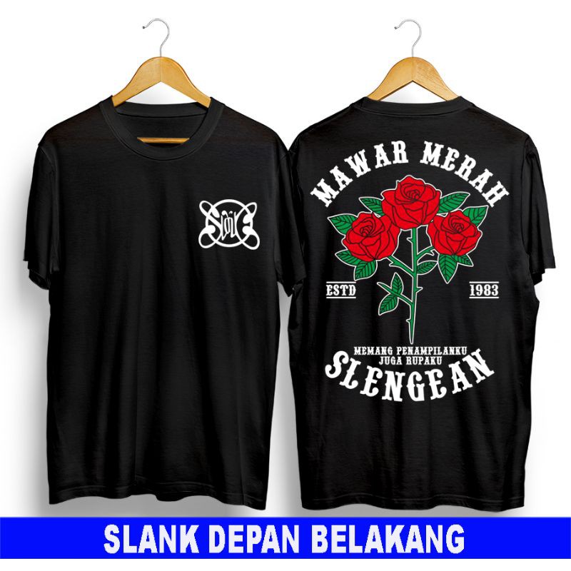 baju kaos pria combed mawar merah slengean atasan pria kaos DISTRO T SHIRT