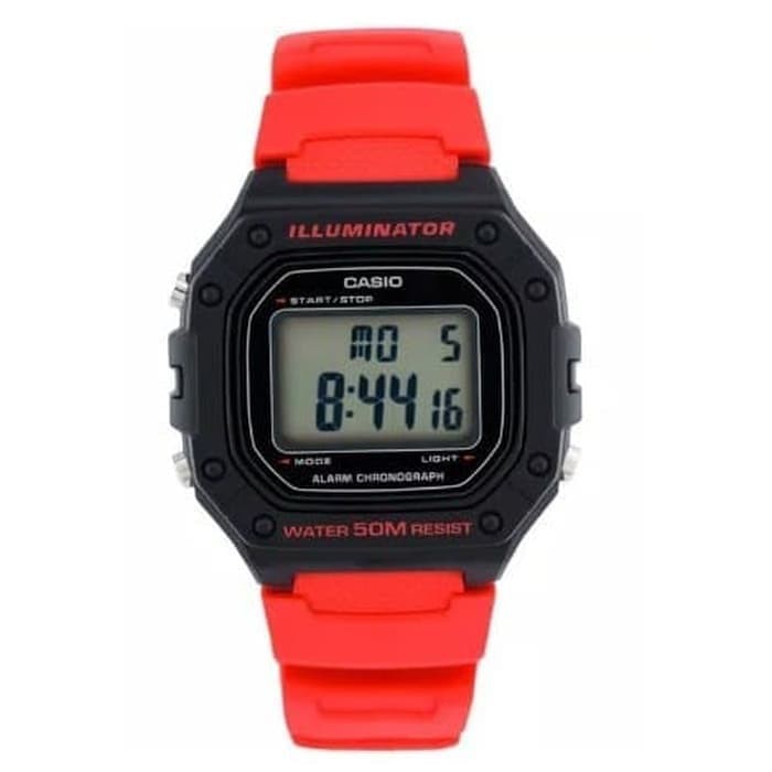 Casio Original Pria W-218H-4BVDF Rubber Strap
