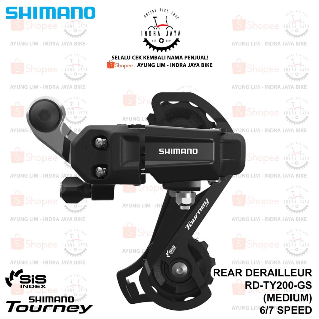 SHIMANO TOURNEY - RD -TY200GS -3 X 6-7 SPEED - MEDIUM CAGE