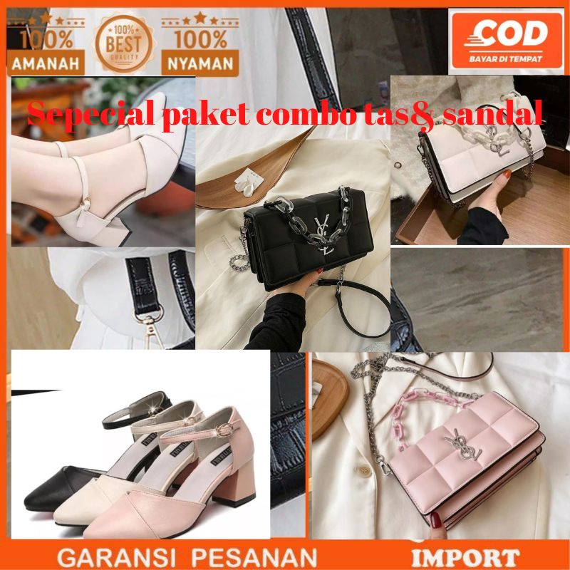 [[ free dus box]]] aket combo tas&amp;sandal model kekinian