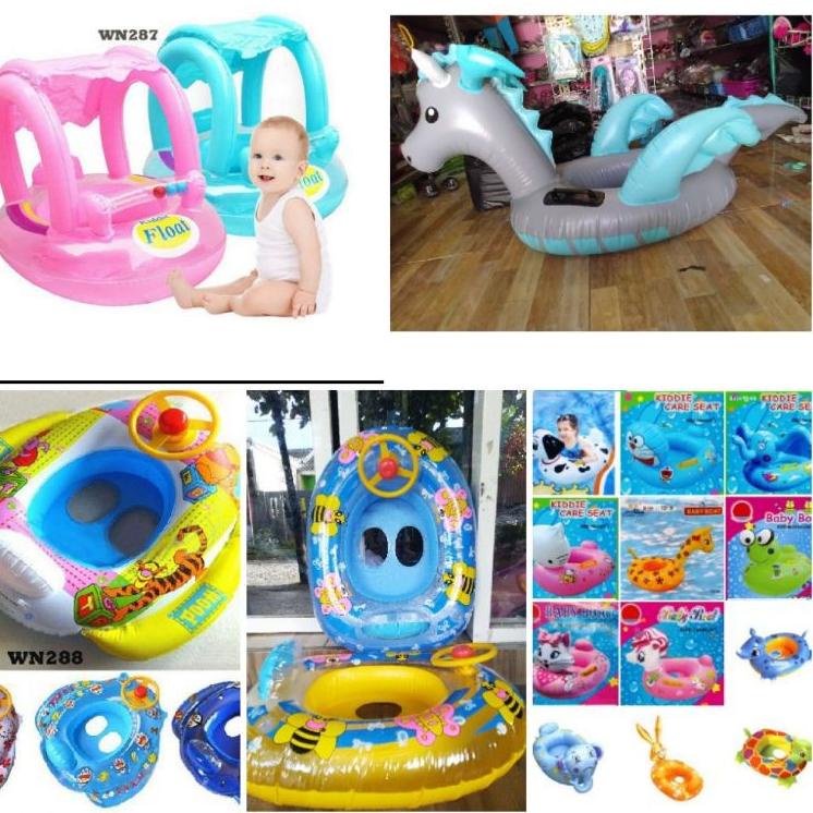 BD pelampung ban renang karakter mobil dengan setir mainan naga dragon, pelampung dengan atap babybo