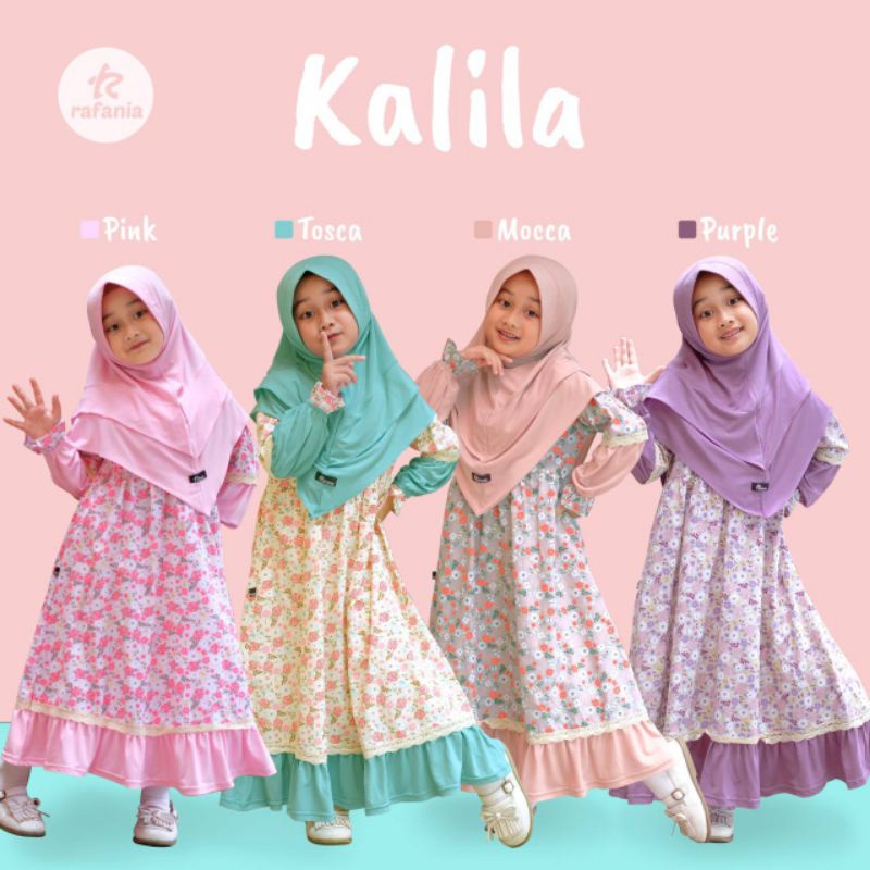 Gamis Anak Set Khimar Kalila by Rafania