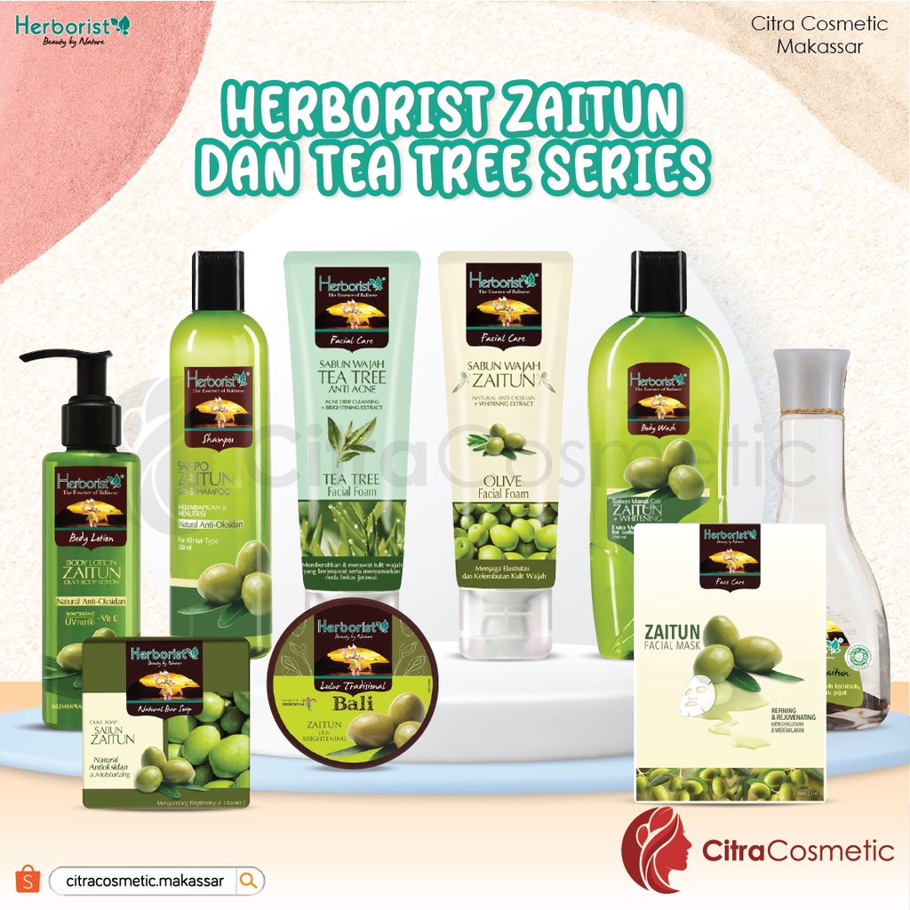 Herborist  Zaitun  dan Tea Tree Shampoo | Body Wash | Facial Foam | Facial Mask