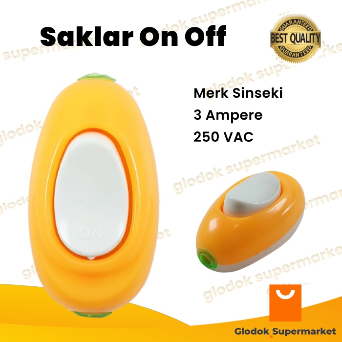 Saklar Gantung Sinseki 3A 250VAC Tombol Switch Push On Off