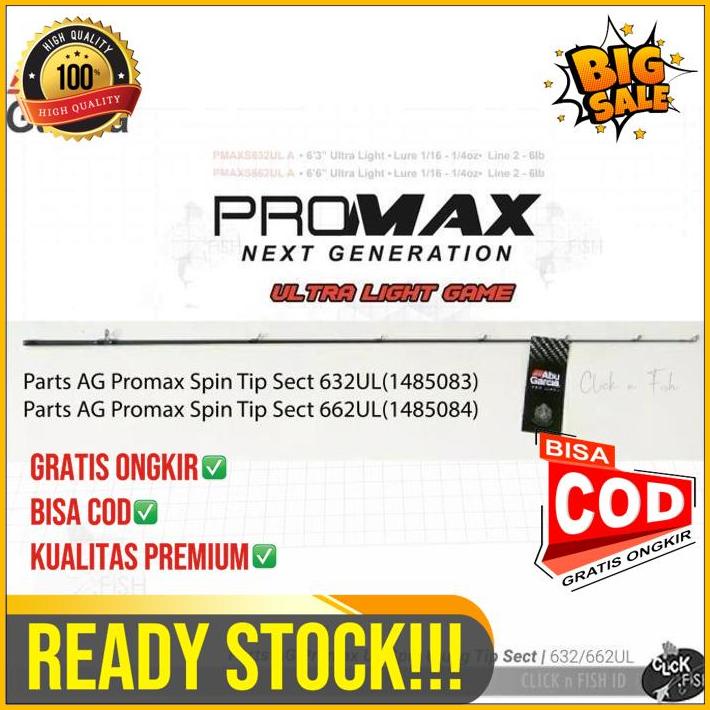 Abu Garcia Promax Ul Part Tip Rod Pmax662Ul - Ujung Joran Original
