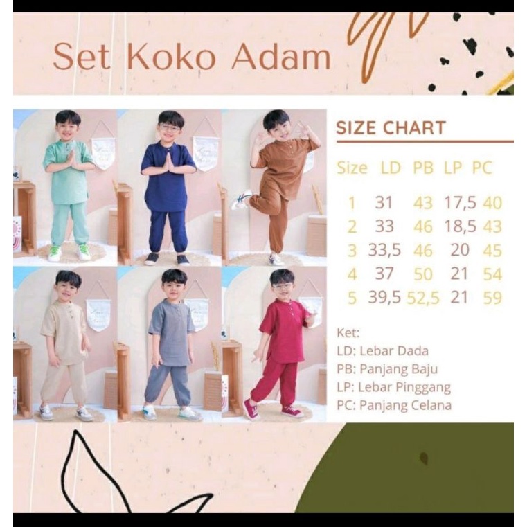 setelan kurta anak laki² set koko adam lucuna