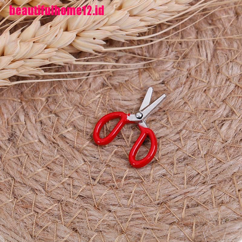 【beautifulhome12.id】1:12 Dollhouse mini metal red scissors simulation furniture scissors model toys