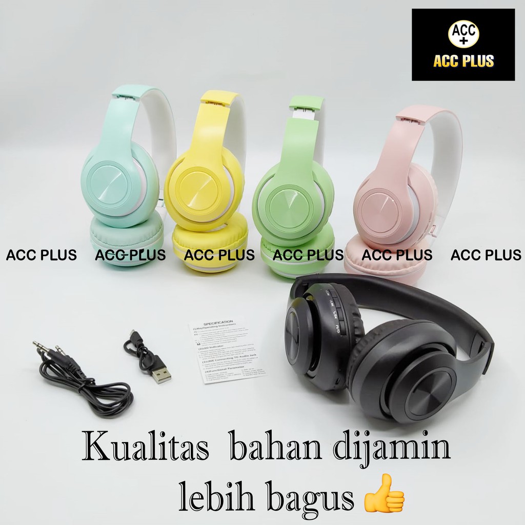 HEADPHONE BANDO MACARON WIRELESS BLUETOOTH EXTRA BASS P33