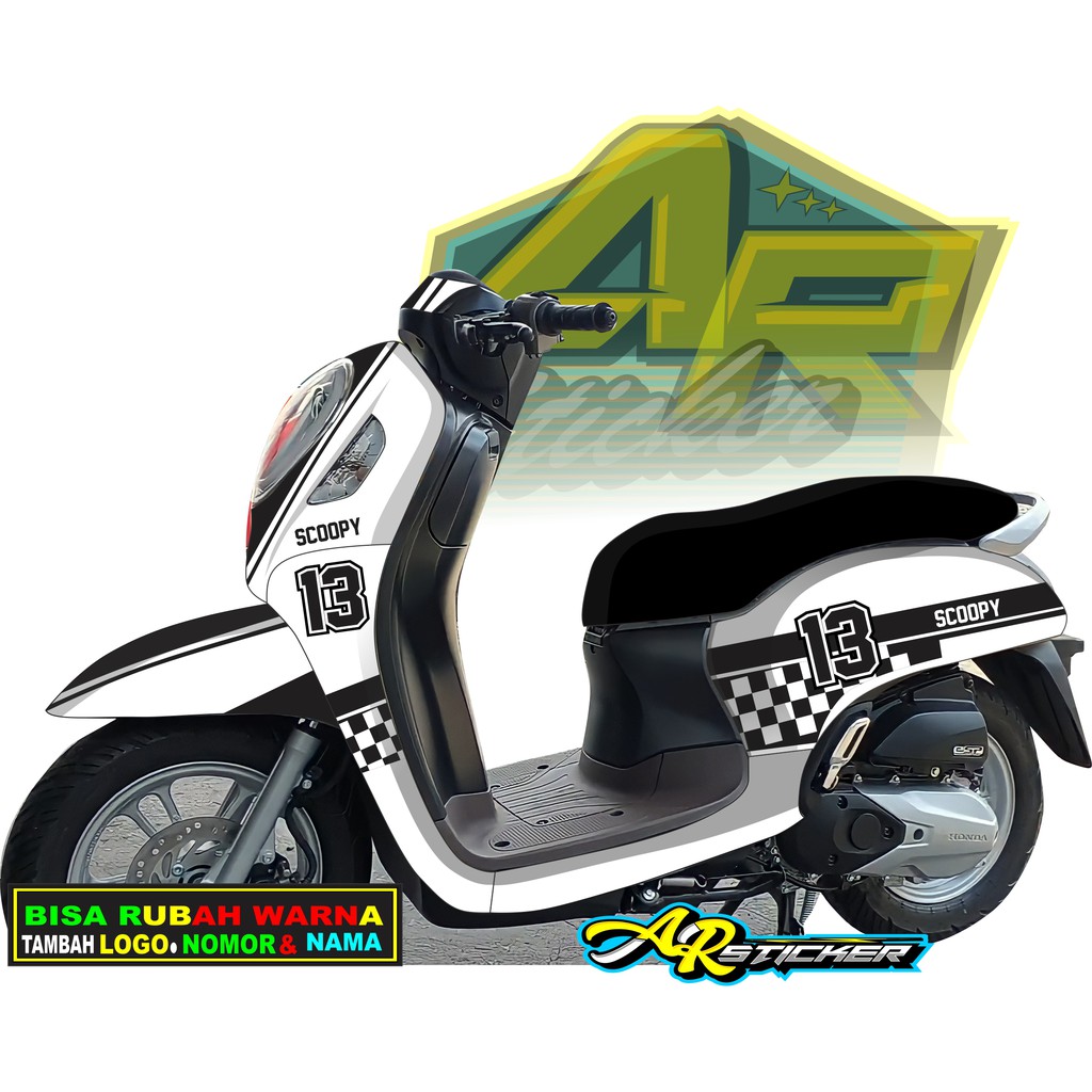 Decal scoopy 2021 / STIKER SCOOPY 2021 / Decal Scoopy full body Full Blok Decal Scopy Dekal New Fi B