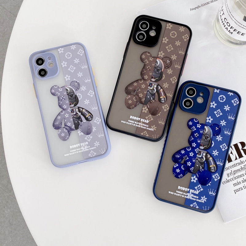 Skin violent bear case iPhone 12 pro max 12 mini 11 pro max X/Xs max 7/8/SE2020 7plus/8plus all-inclusive protection camera Casing iPhone