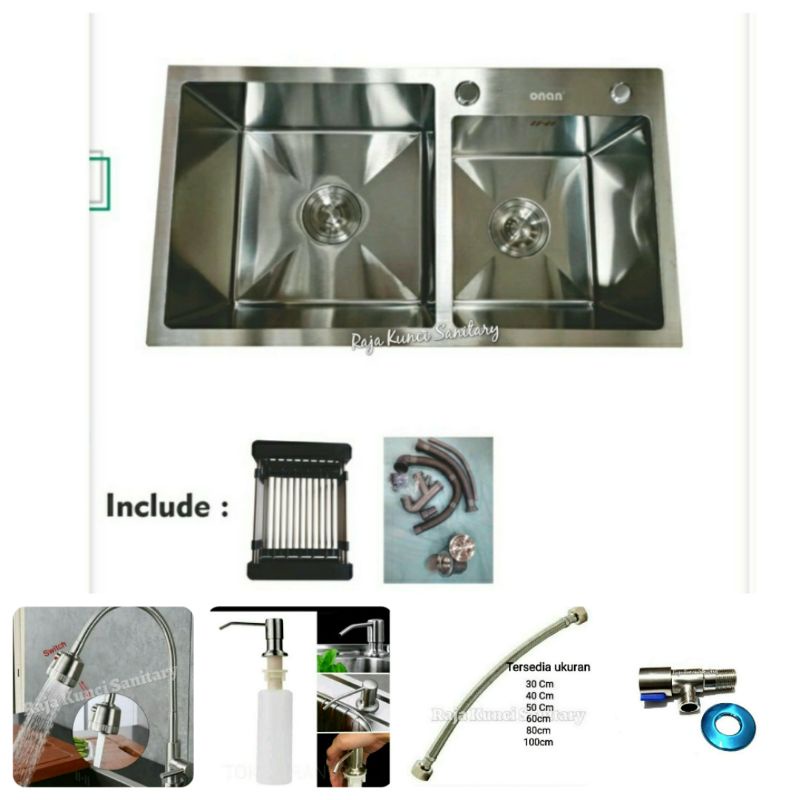 Kitchen Sink ONAN 7541 Stainless/Paket Lengkap Kitchen Sink Onan 7541