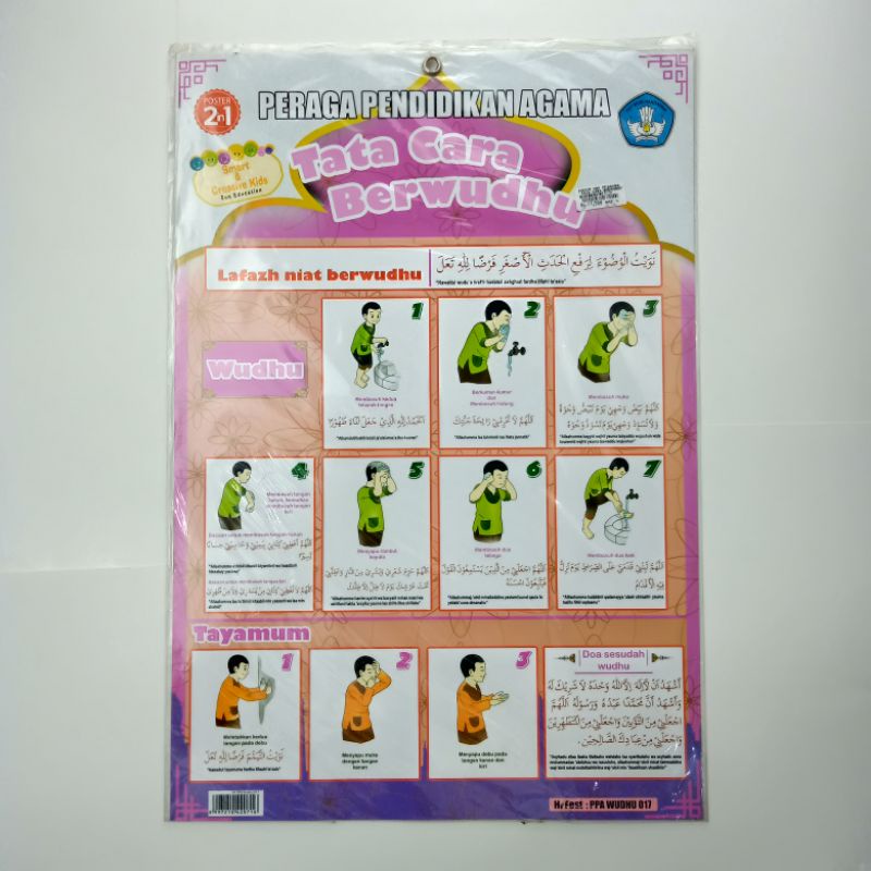 Poster Belajar Anak 2 In 1 Seri Tata Cara Berwudhu