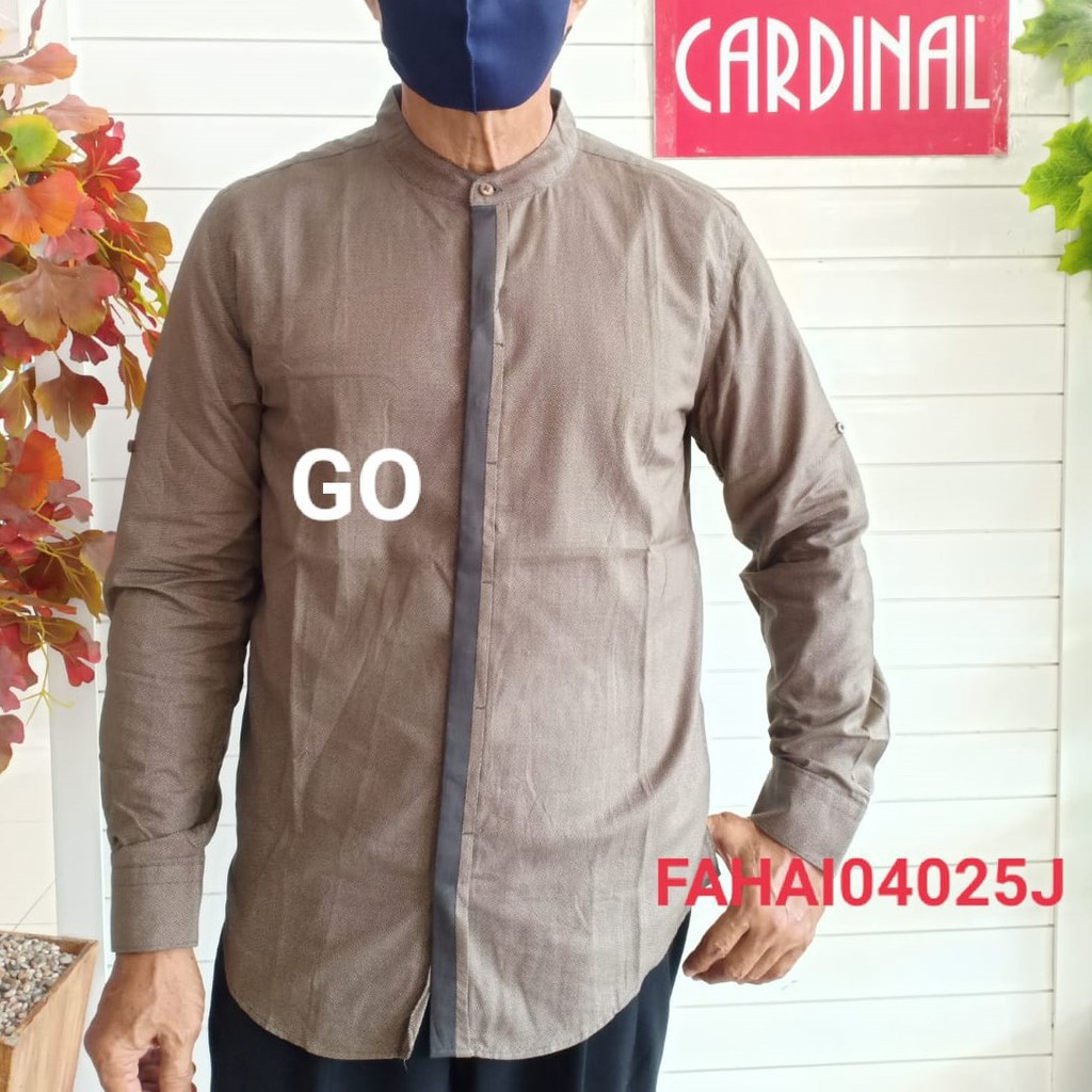 gos CARDINAL KEMEJA KOKO/TAQWA FORMAL Baju Muslim Pakaian Pria Slimfit Muslim Lengan Panjang Bagus