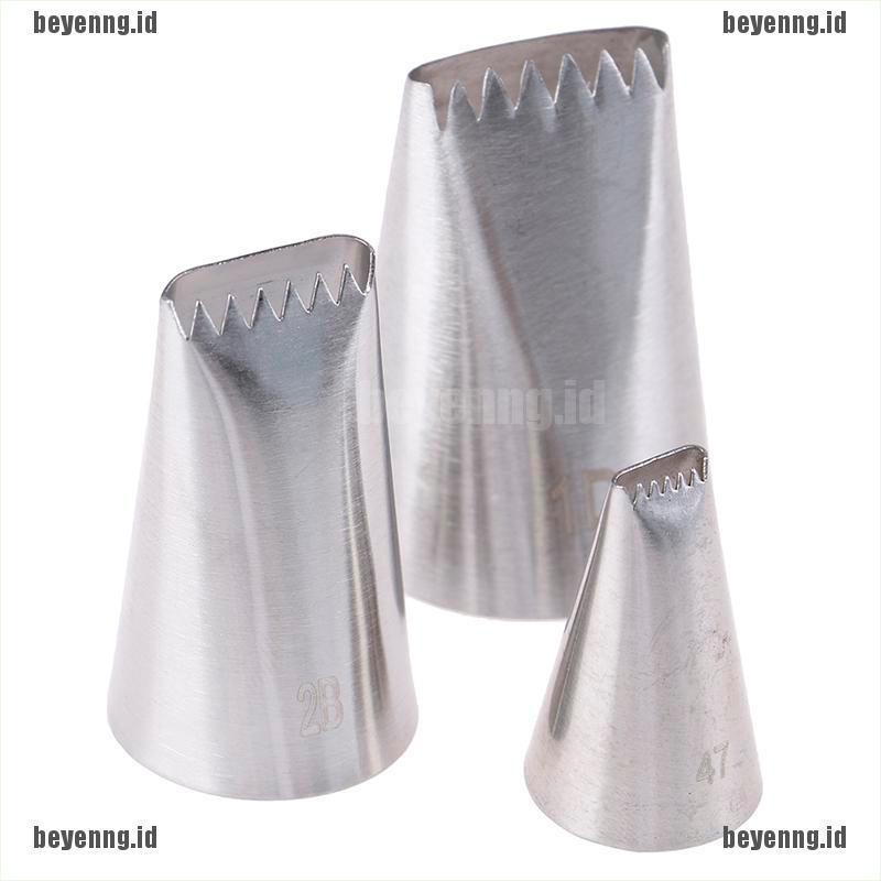 Bey 3pcs Spuit Piping Icing Bahan Stainless Steel Untuk Dekorasi Kue