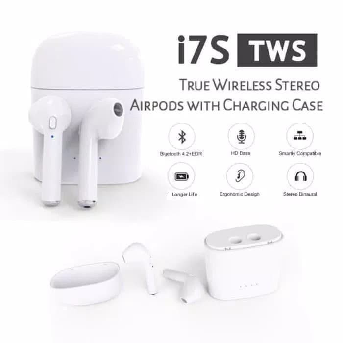 EARPHONE BLUETOOTH i7S TWS HANDSFREE WIRELES i7S TWS V4.2 SUPERBASS - FA