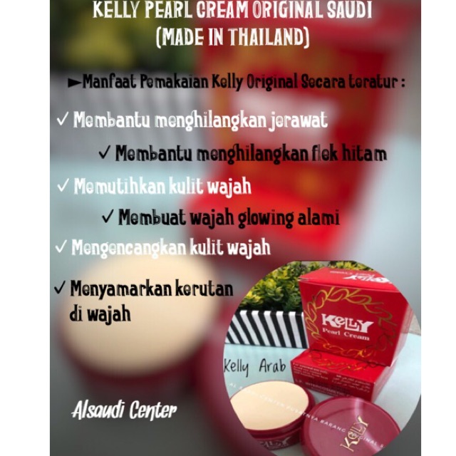 Kelly Pearl Cream Original Import Saudi Shopee Indonesia