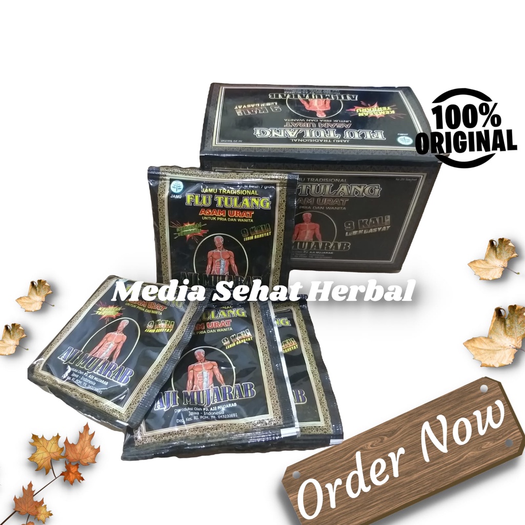Jamu Tradisional Flu Tulang Asam Urat AJI MUJARAB - isi 20 Sashet