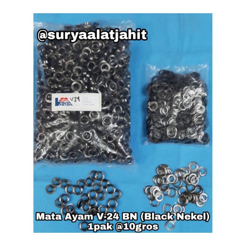 Mata Ayam V-24 BN (Black Nekel) @1pak =rp.116.500/10gros