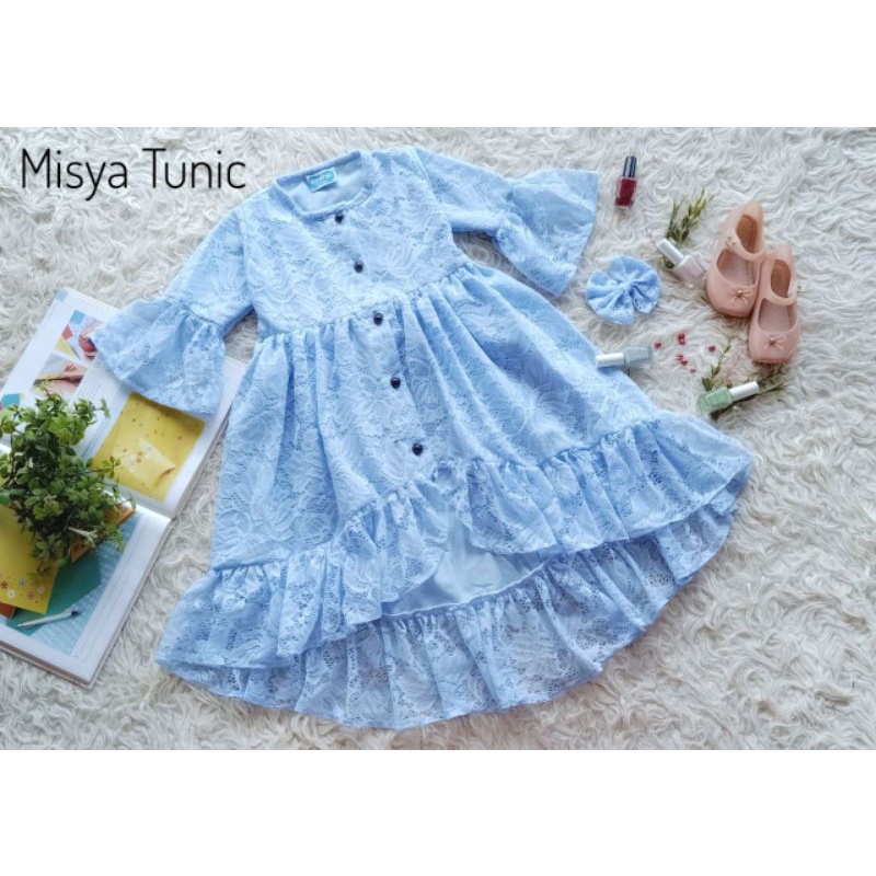 Misya Tunic/Tunik Brukat Kekinian/Tunik Model Terbaru/Tunik Simple dan Elegant/Baju Pesta Anak dan D
