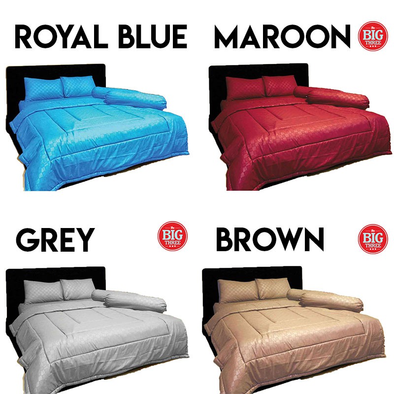 ARABELLA Sprei 180x200 Tinggi 30 Warna Maroon Blue Grey Brown merah coklat - Polos Emboss King 180 T30 SP