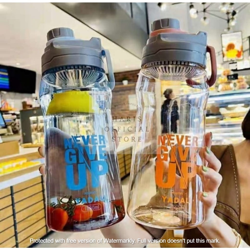 BOTOL MINUM NEVER GIVE UP BPA FREE 1600ML INFUSED WATER