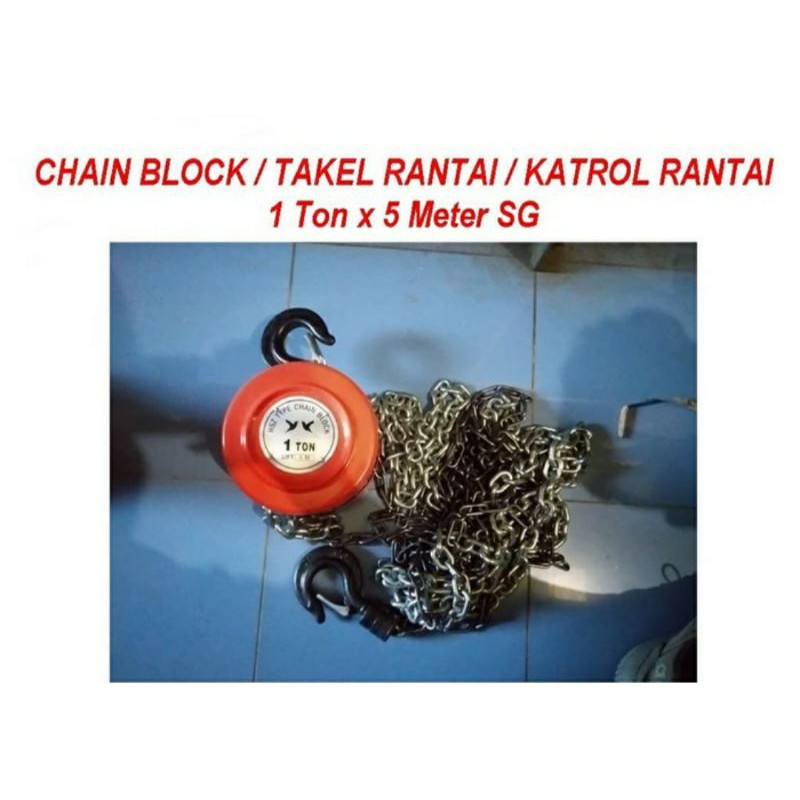 Chain Block Takel Rantai Katrol Rantai 1 Ton x 5 Meter