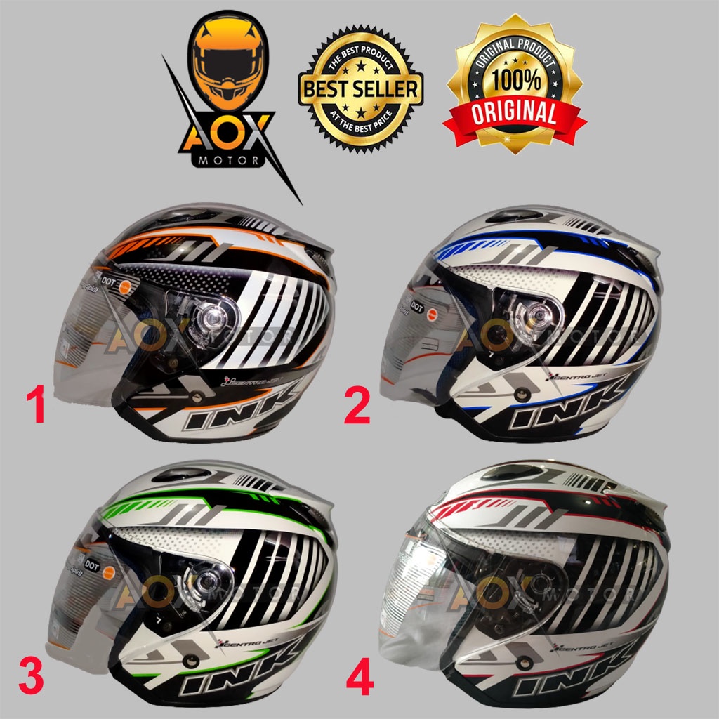 Helm ORIGINAL INK CENTRO JET Motif #5 Half Face (Ongkir 2 kg)