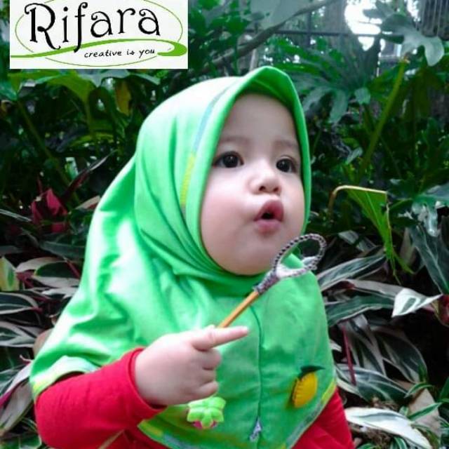 Jilbab Bayi Imut Humaira Hijau Stabilo