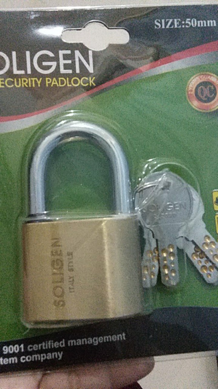 Gembok Soligen Per 50 Mm Pendek Kuningan Computer Key