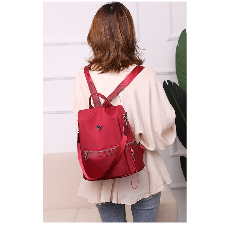 besar Ransel laptop Multifungsi sling Backpack tas gendong women cewek tas wanita Oxford cloth shoulder bags import  tas laptop 14 inch(Tinggi 32 Lebar 21 CM bisa muat ) 7044