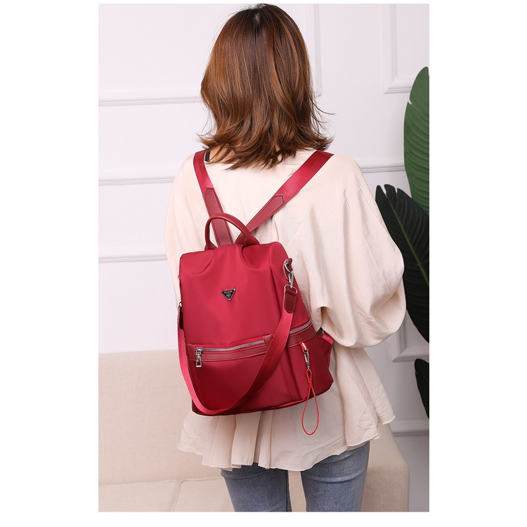 besar Ransel laptop Multifungsi sling Backpack tas gendong women cewek tas wanita Oxford cloth shoulder bags import  tas laptop 14 inch(Tinggi 32 Lebar 21 CM bisa muat ) 7044