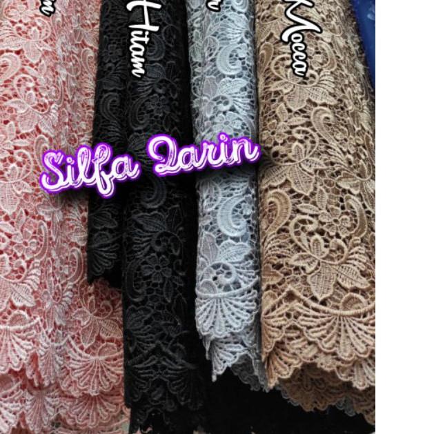 ✬ Kain Brukat Prada Oki / Brokat Prada Oky (Bordir Tebal Padat) Harga Per 1/2 Meter ✳