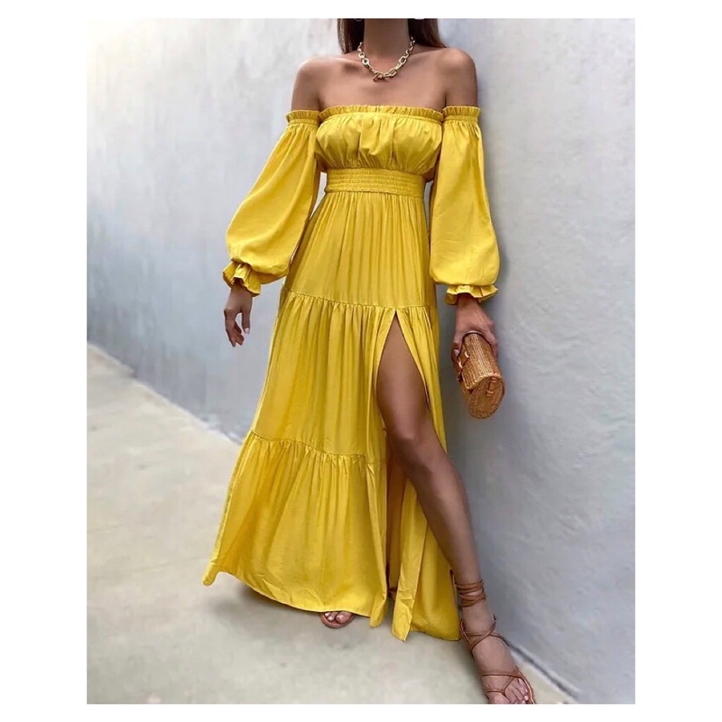 Dress Yellow Sabrina OffShoulder