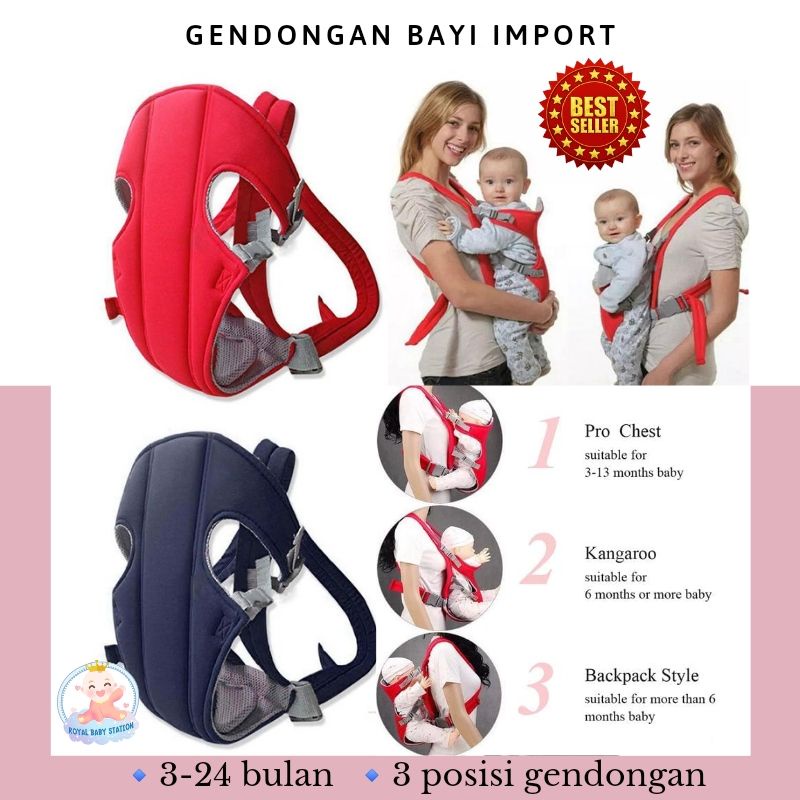 Gendongan Depan Bayi 3 Posisi usia 3-24 bulan original Import