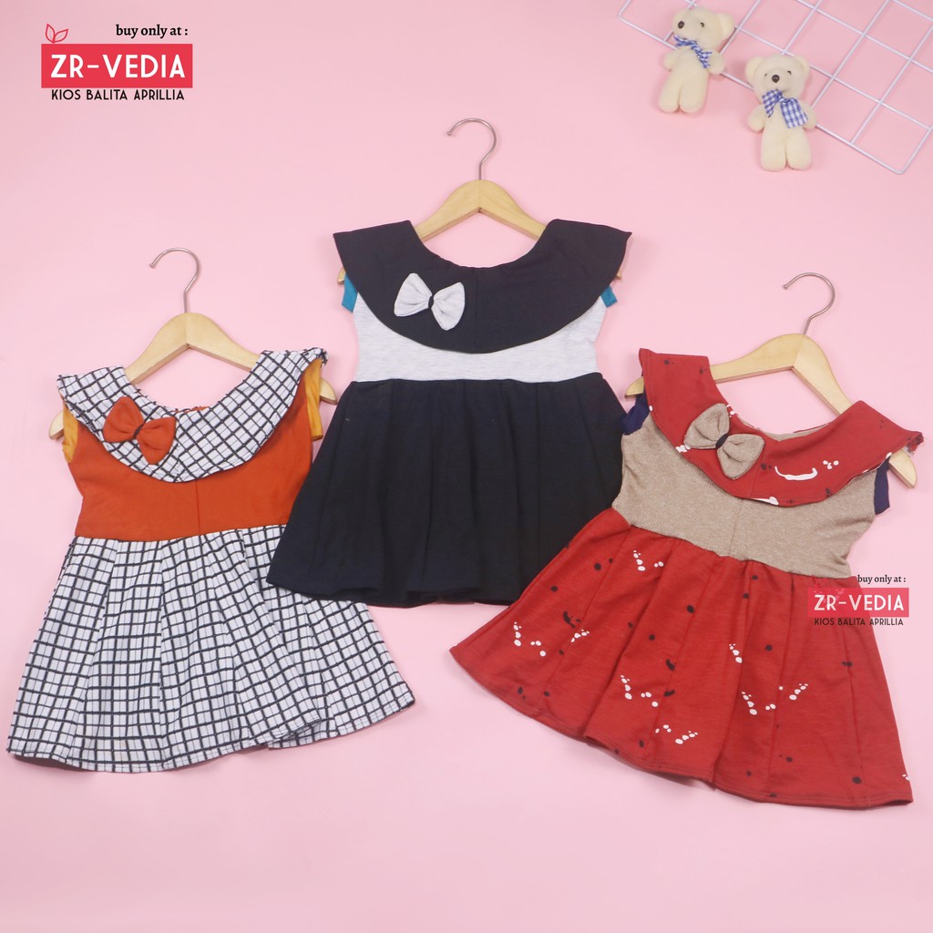 Dress Evelin Baby New Born Baru Lahir / COD Baju Anak Baby Perempuan Bayi Girl Lucu Harga Konveksi.