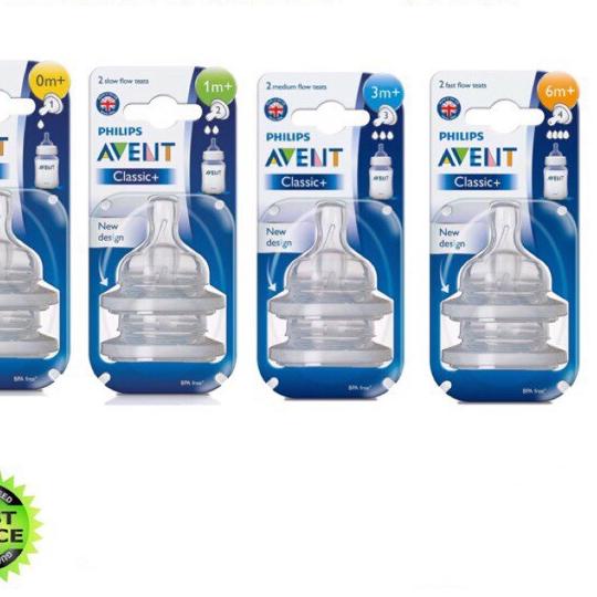 2 PCS AVENT TEAT NIPPLE CLASSIC/ DOT BOTOL AVENT ORIGINAL- BAYI ONLINE SHOP