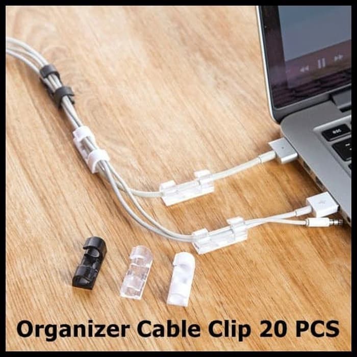 Klip Kabel Organizer Cable Clip 20 PCS Transparent
