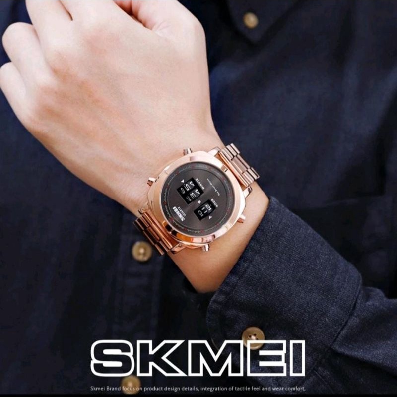 TERVIRAL SKMEI 1531 Jam Tangan Pria Analog Tali Stainless Anti Air