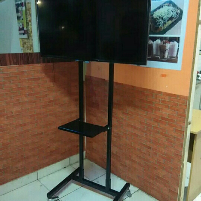 Bracket TV Standing 24 - 65 Inch Cocok Semua Merk Kokoh Plasma LED LCD Berkualitas Braket Breket Stand Kaki Bracket Standing TV 55 50 65 60 43 42 40 32 24 17 14 Inch Holo Roda BU1