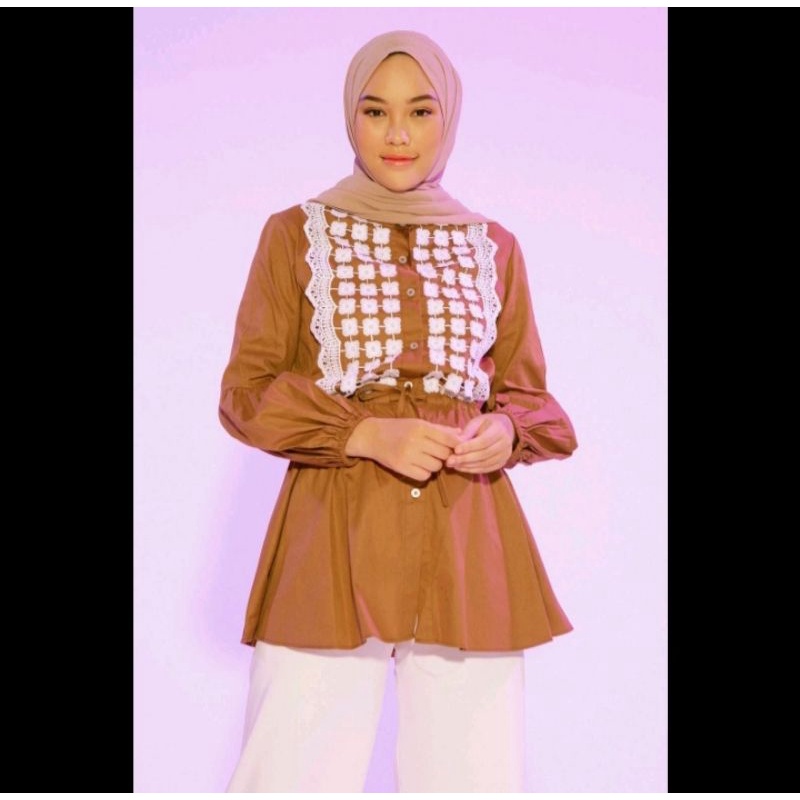 CALYDTA BROWN TOP BY HIJABCHIC / ATASAN BY HIJABCHIC / HIJABCHIC SALE / ATASAN WANITA HIJABCHIC / AT